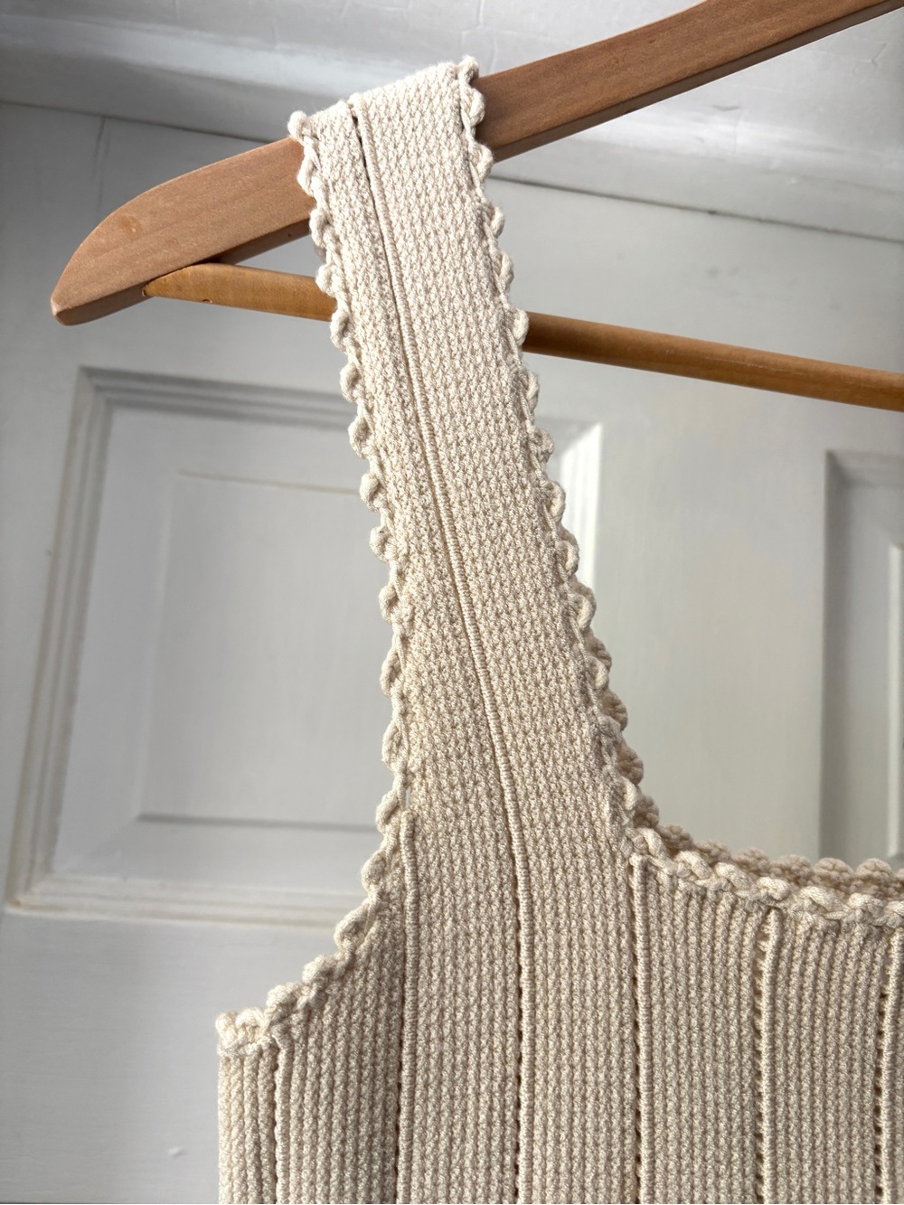 Reiss Dory Stitch Interest Square Neck Tank Vest Top Cream Size S - Picture 9 of 14